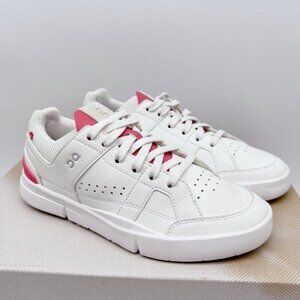 On Cloud ROGER Clubhouse Tennis Running Shoe White/ Rosewood Leather Wms US 6.5